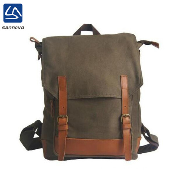 wholesale custom logo durable vintage canvas backpack for men